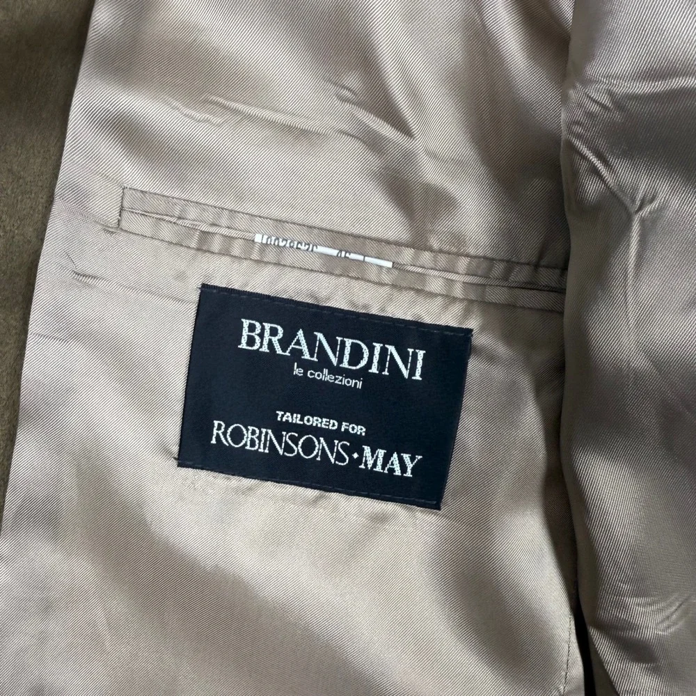 Brandini Robinsons-May Mens 46T Faux Suede Blazer Jacket Brown Made in Canada